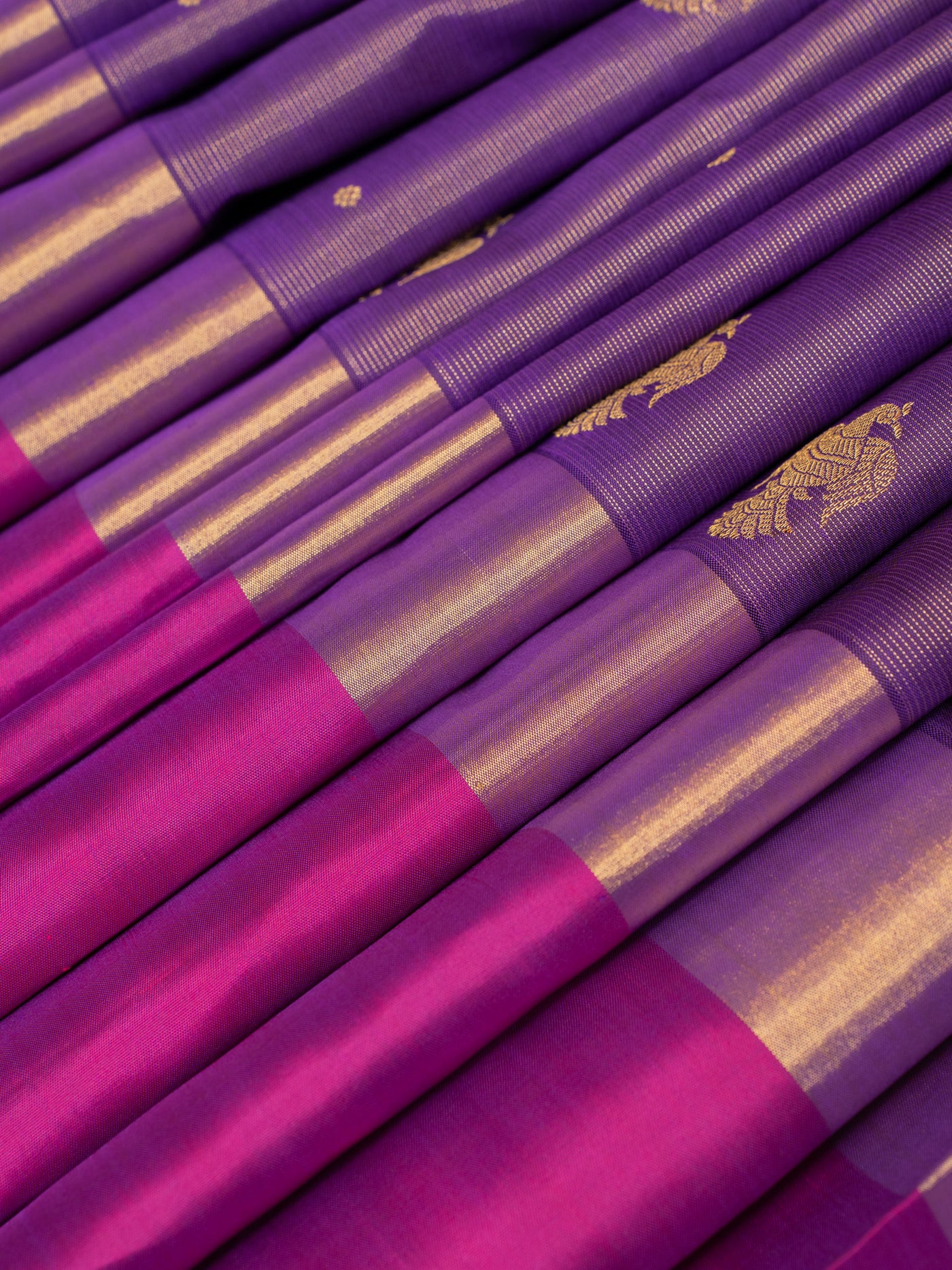 Purple vairaoosi pure Kanchipuram silk saree