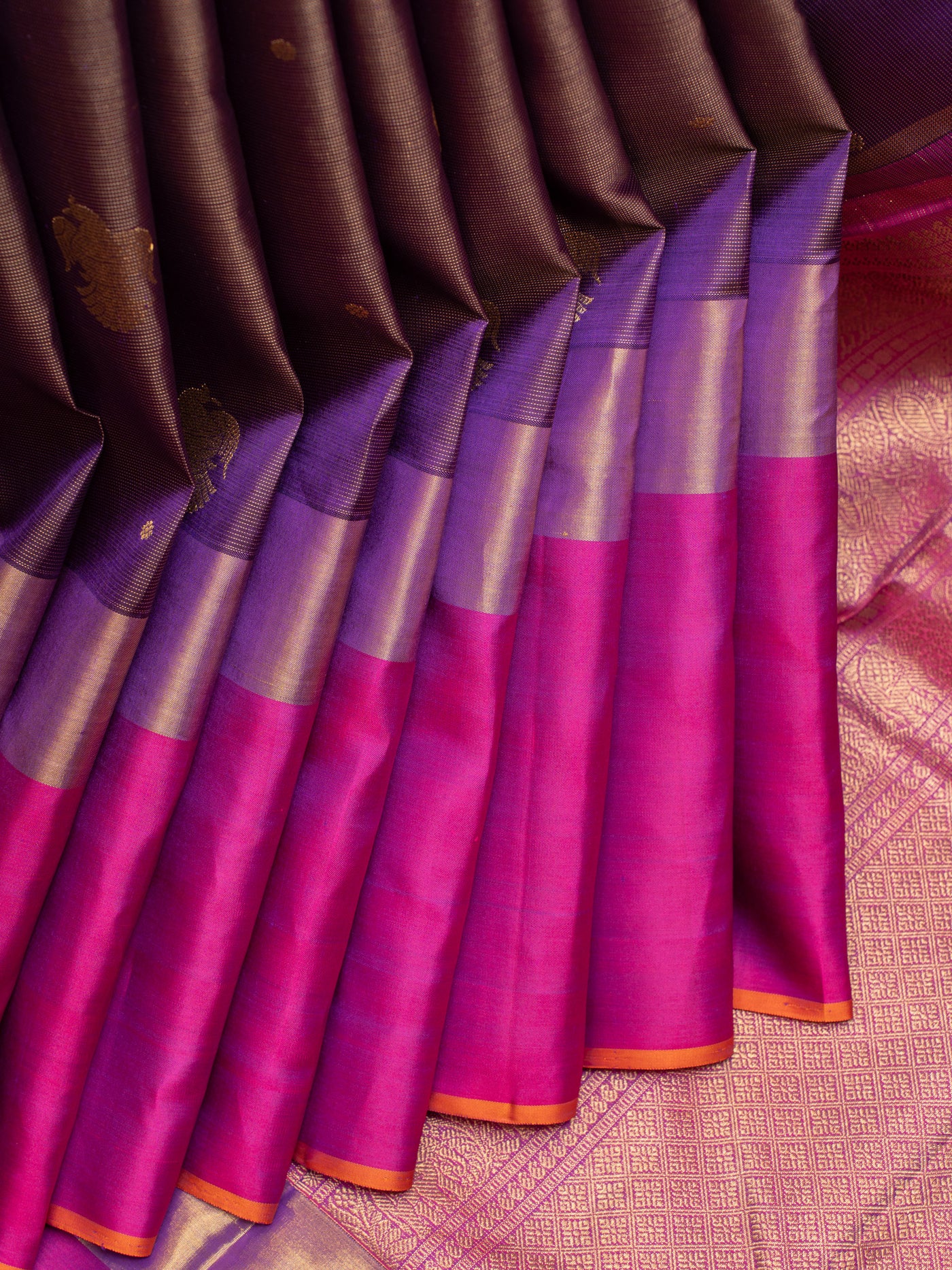 Purple vairaoosi pure Kanchipuram silk saree