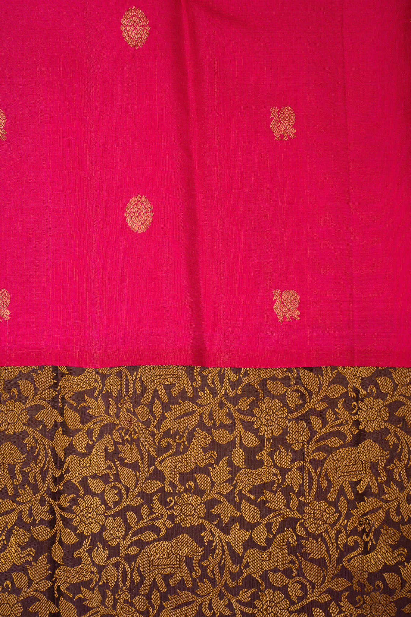 Dark Purple Vanasinagram Pure Zari Kanchipuram Silk Saree - Clio Silks