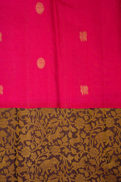 Dark Purple Vanasinagram Pure Zari Kanchipuram Silk Saree - Clio Silks