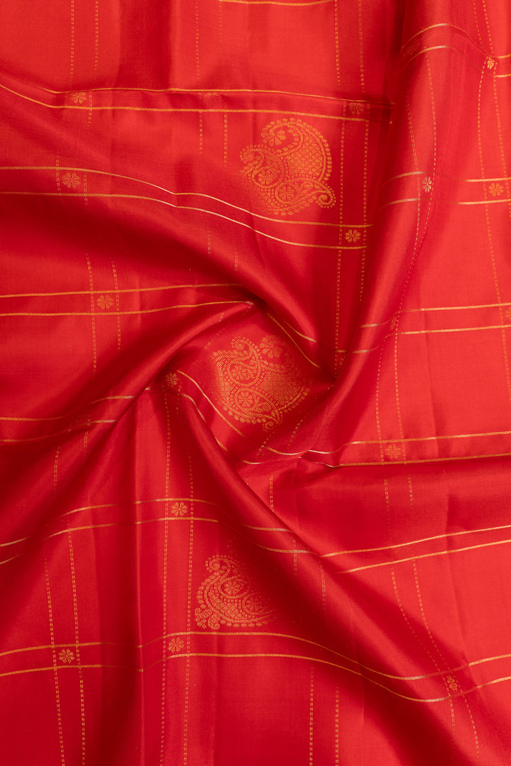 Red borderless pure soft silk saree