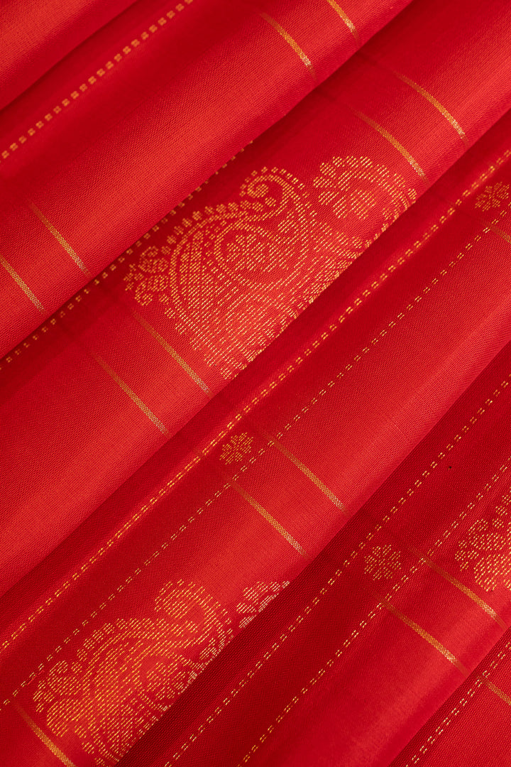 Red borderless pure soft silk saree