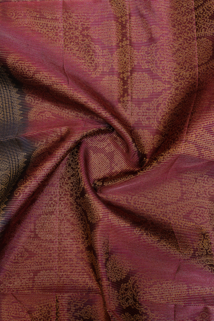 Blue and maroon vairaoosi pure Kanchipuram silk saree