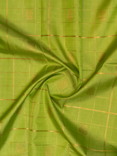 Chartreuse green and black pure zari Kanchipuram silk saree