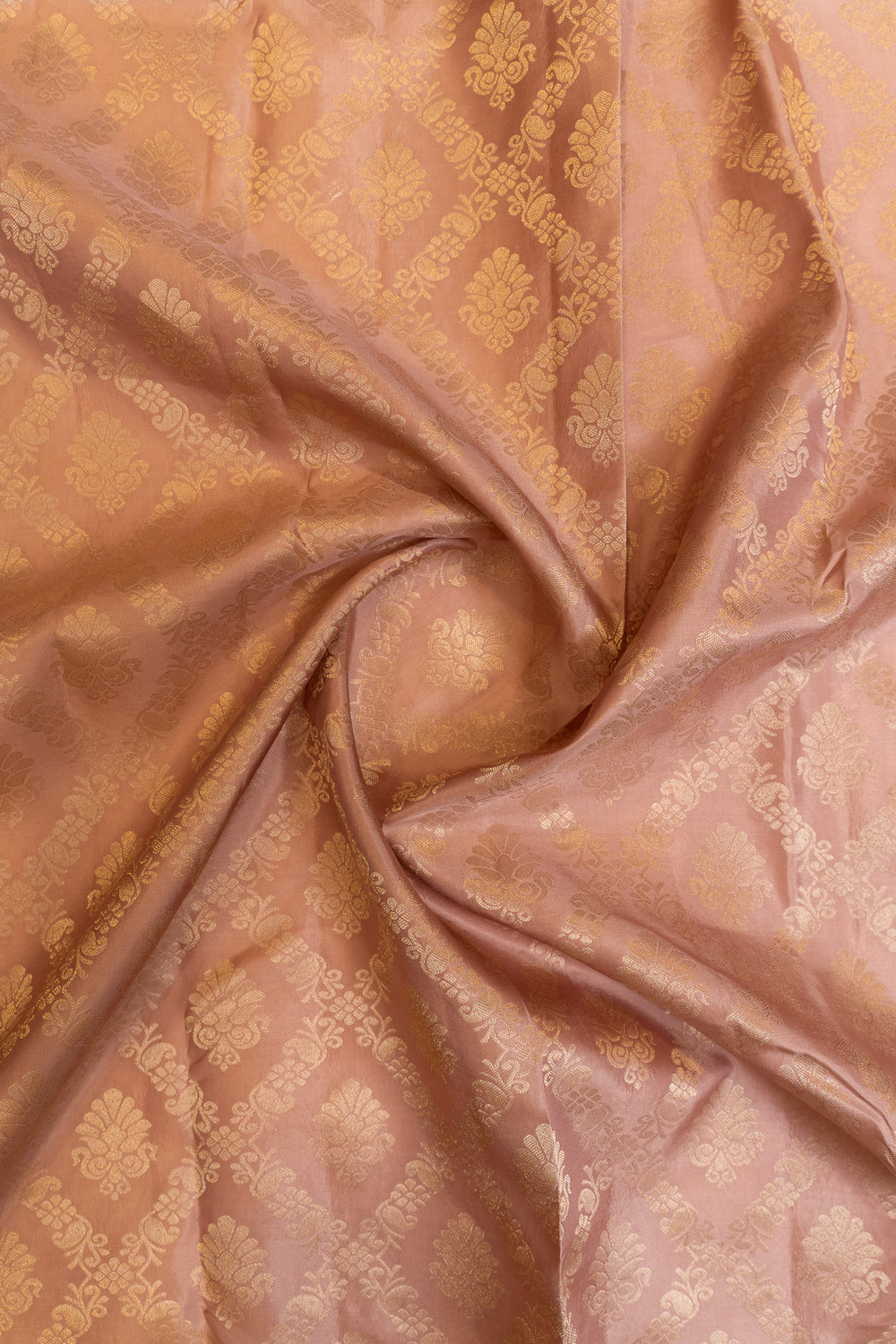 Dusty pink diamond brocade pure Kanchipuram silk saree