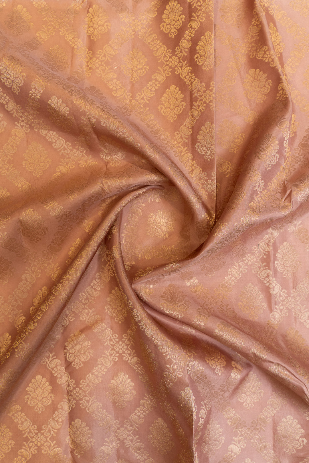Dusty pink diamond brocade pure Kanchipuram silk saree