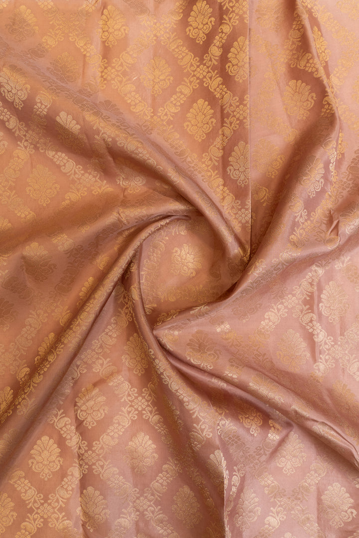 Dusty pink diamond brocade pure Kanchipuram silk saree