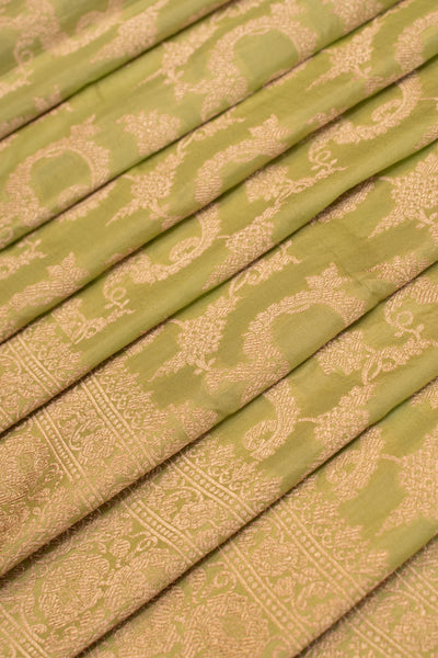 Pastel green pure Banaras silk saree