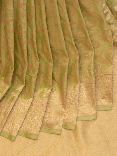 Pastel green pure Banaras silk saree