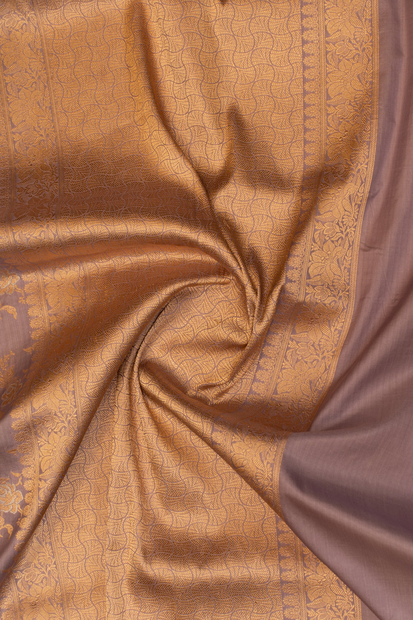 Lilac purple pure Banaras silk saree