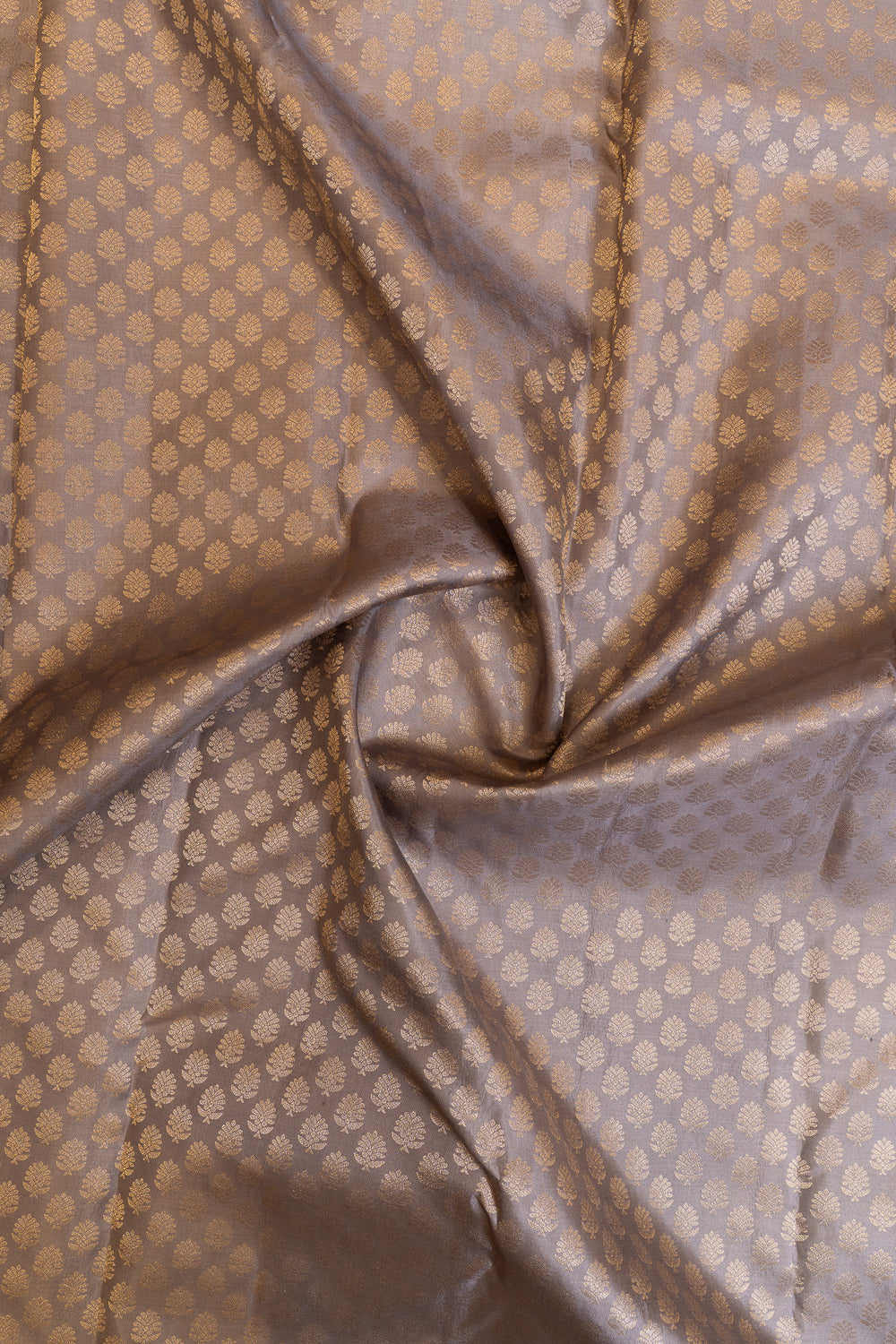 Grey brocade pure Kanchipuram silk saree