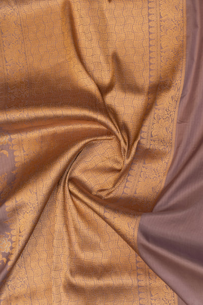 Lilac purple pure Banaras silk saree