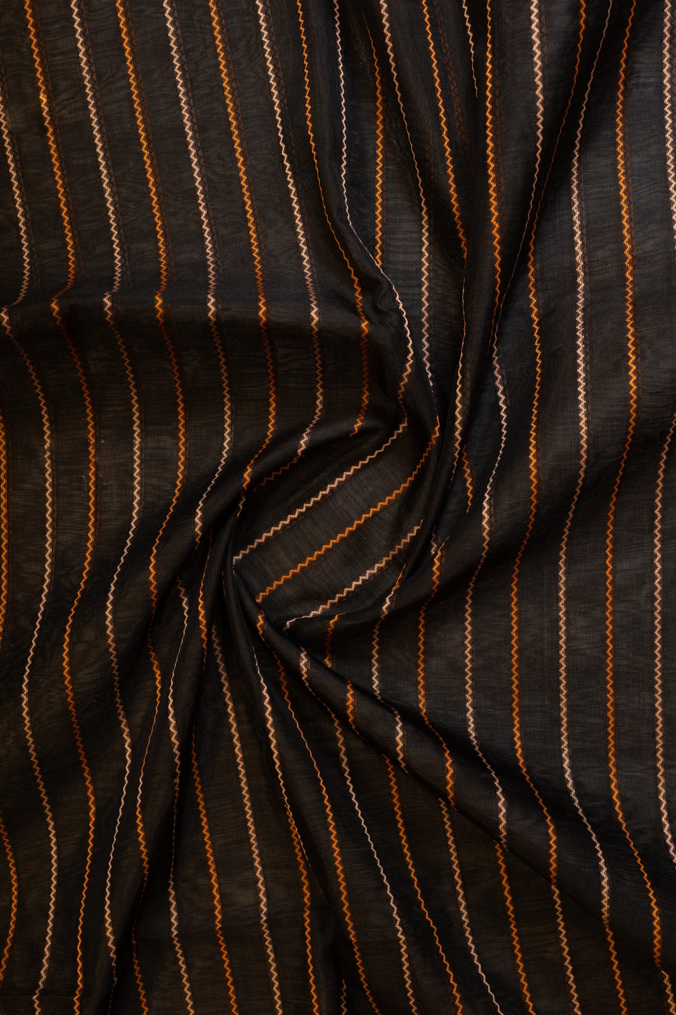 Black neli thread stripes pure silk cotton saree