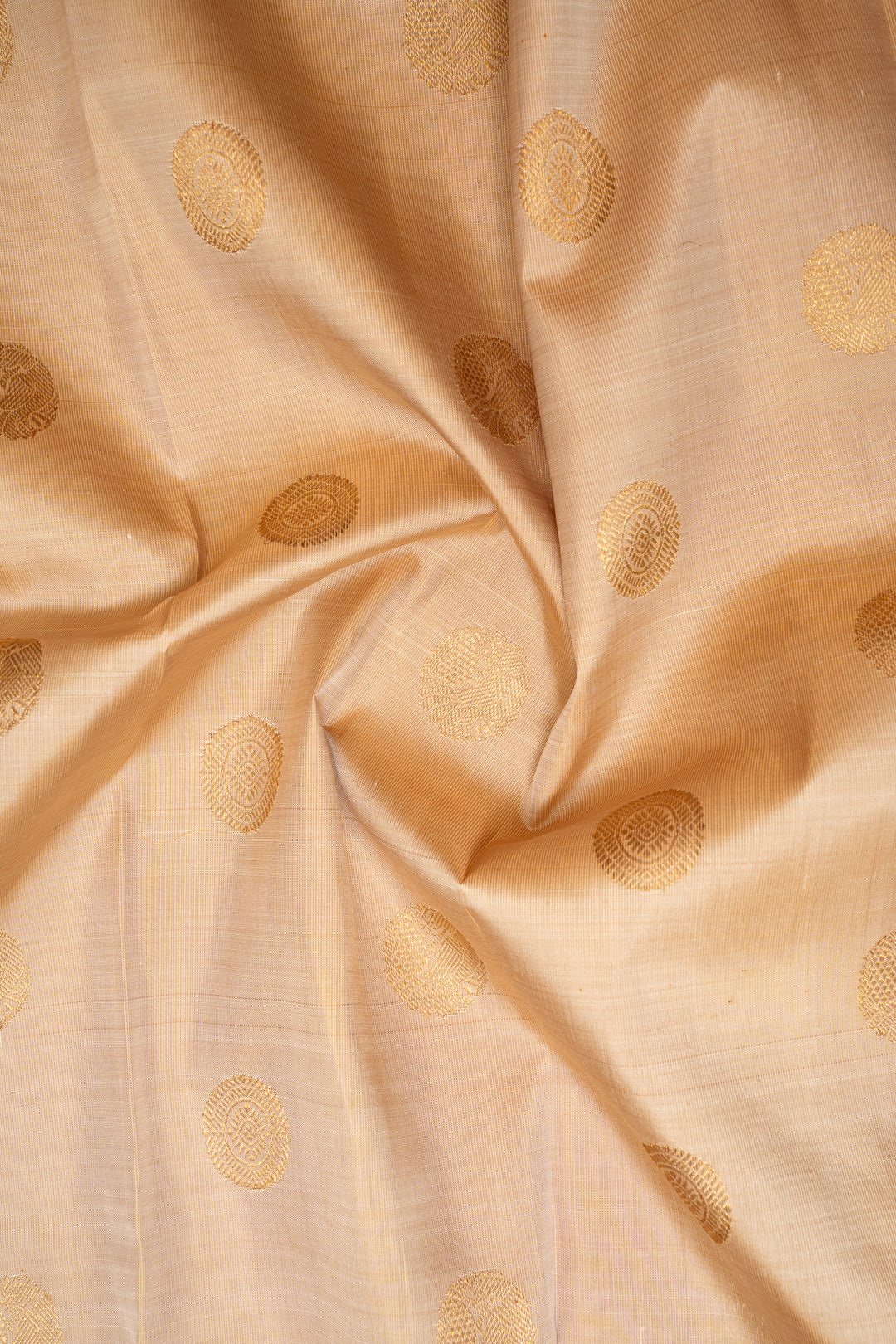 Beige and Red Pure Zari Kanchipuram Silk Saree - Clio Silks