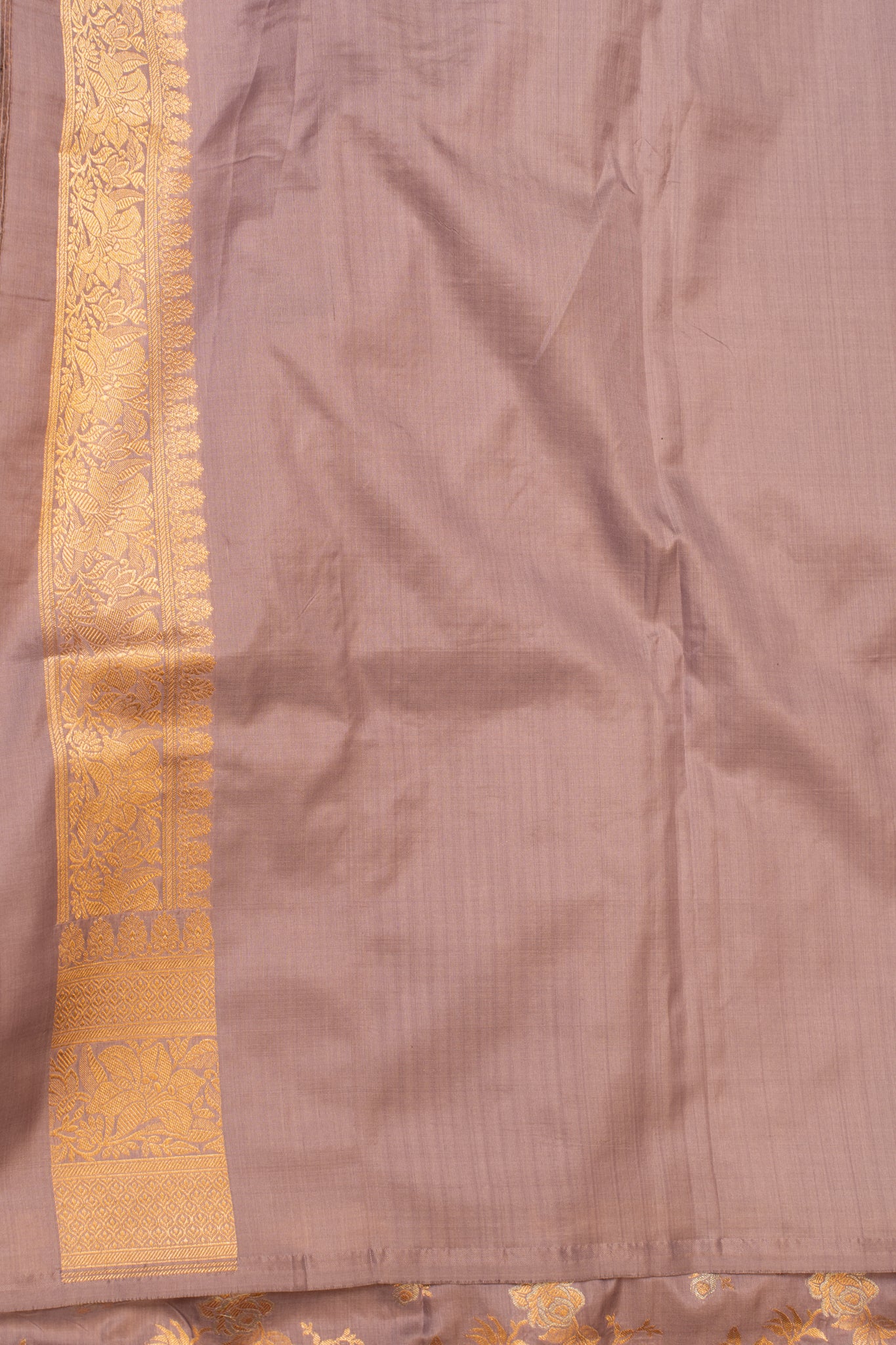 Lilac purple pure Banaras silk saree