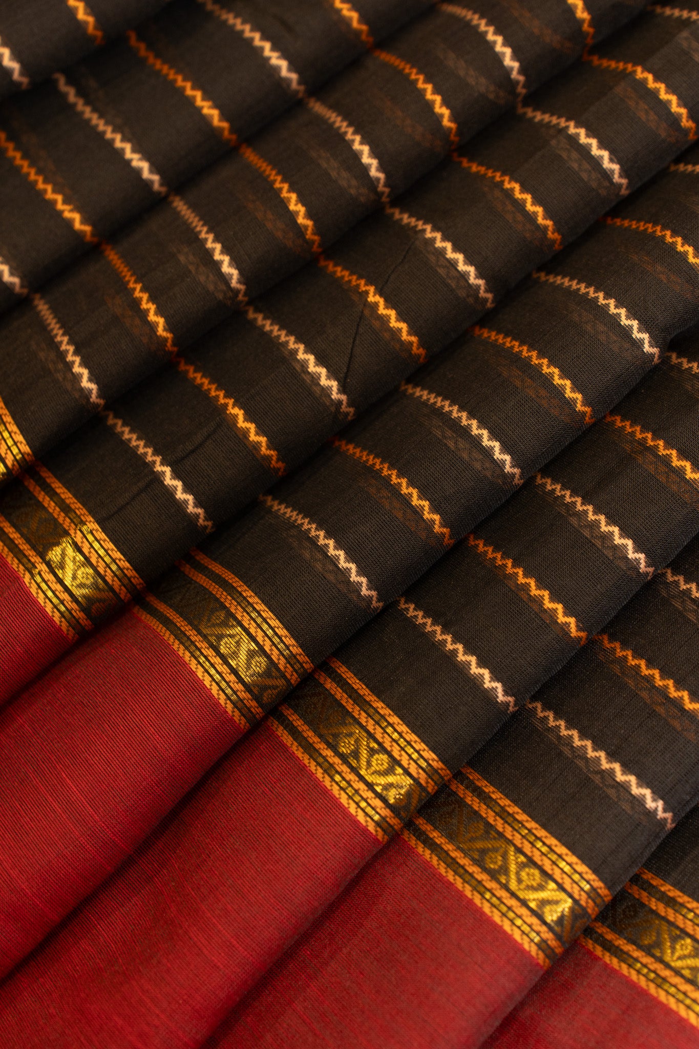 Black neli thread stripes pure silk cotton saree