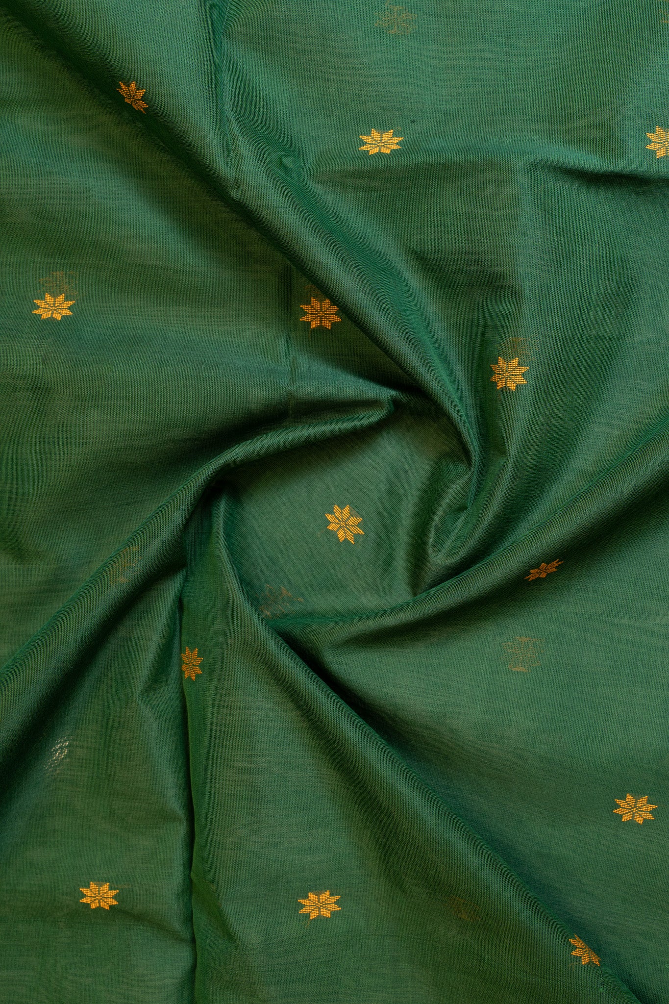 Green thread work pure silk cotton saree