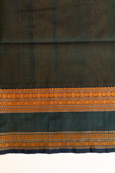 Green thread work pure silk cotton saree