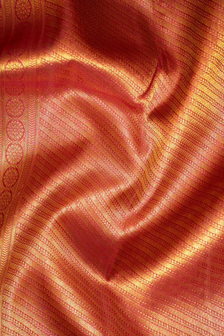 Bottle Green and Red Pure Kanchipuram Silk Saree - Clio Silks