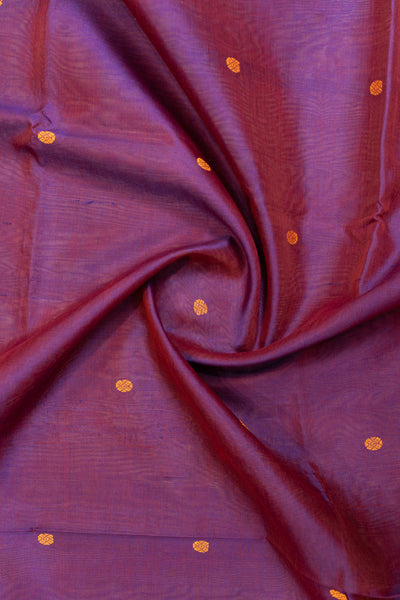 Purple thread buttis pure silk cotton saree