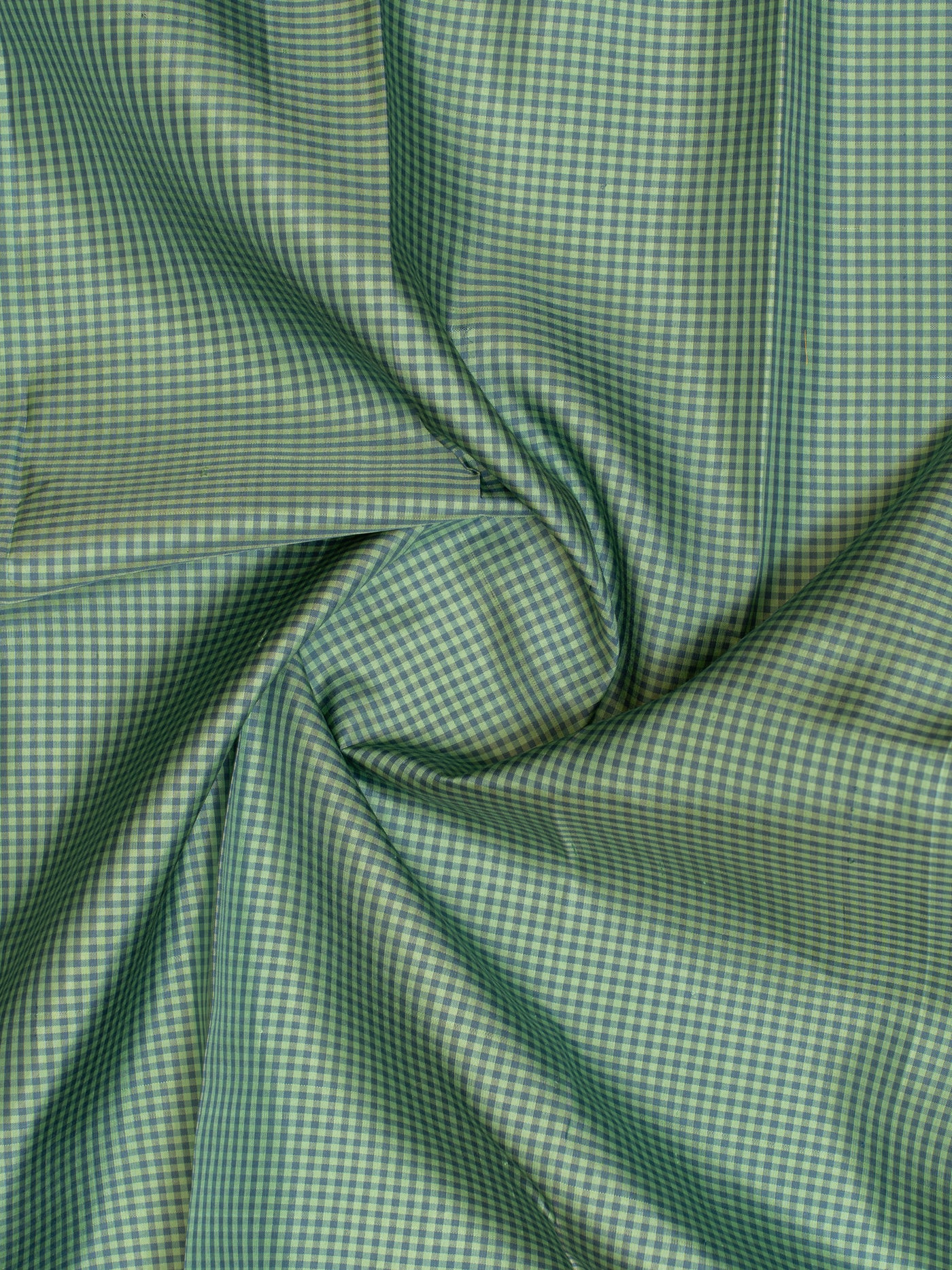 Peacock Green checks pattu pettu without zari kanjivaram silk saree