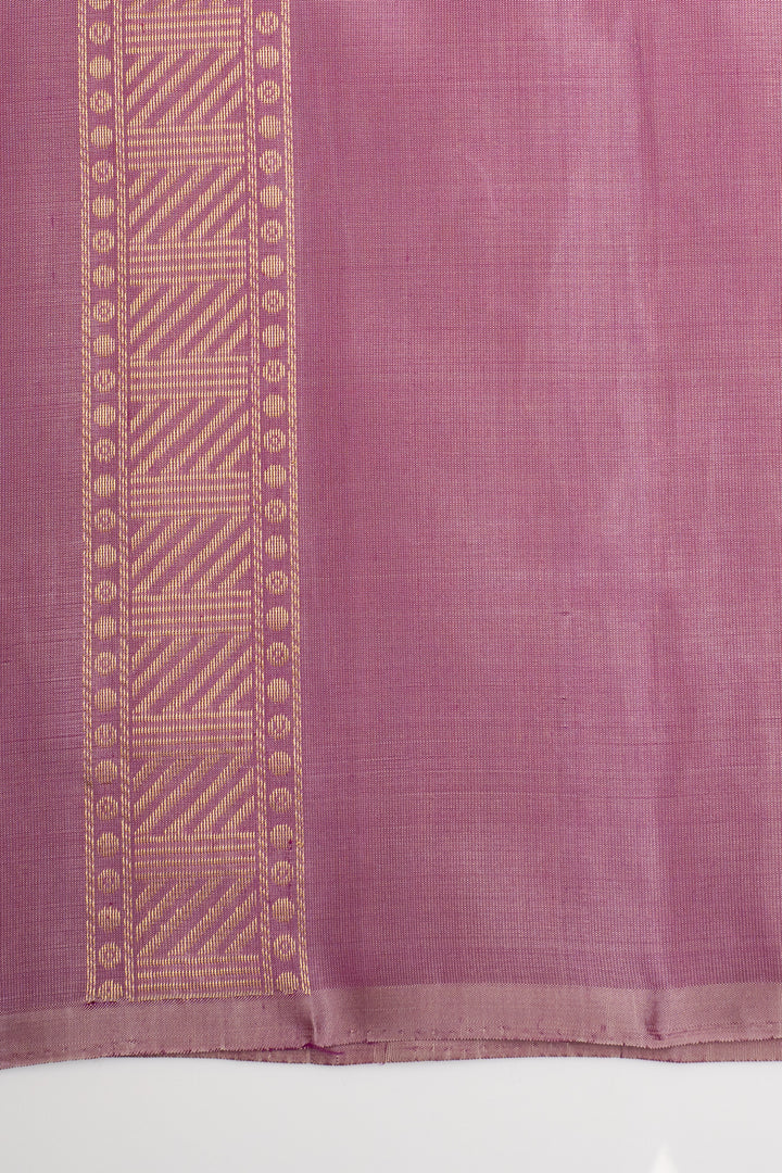 Beige and Pink Multi Stripes Soft Silk Saree