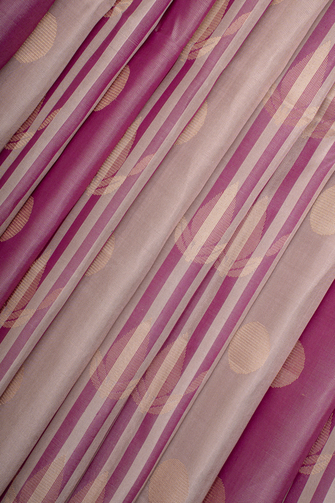 Beige and Pink Multi Stripes Soft Silk Saree