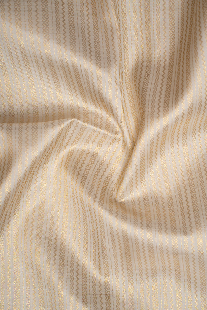 Ivory and Maroon Pure Kanchipuram Silk Saree - Clio Silks