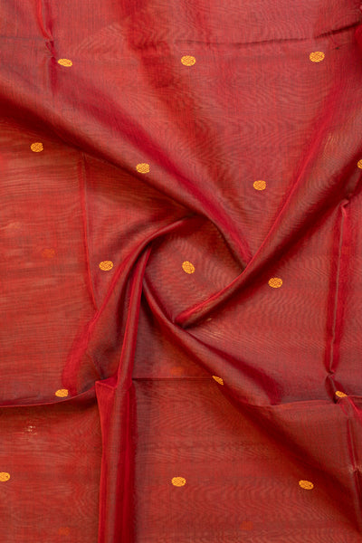 Maroon thread buttis pure silk cotton saree