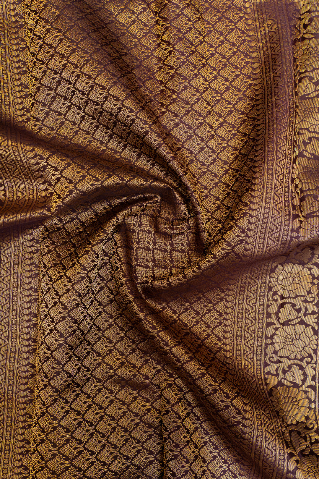 Matte purple brocade pure Kanchipuram silk saree