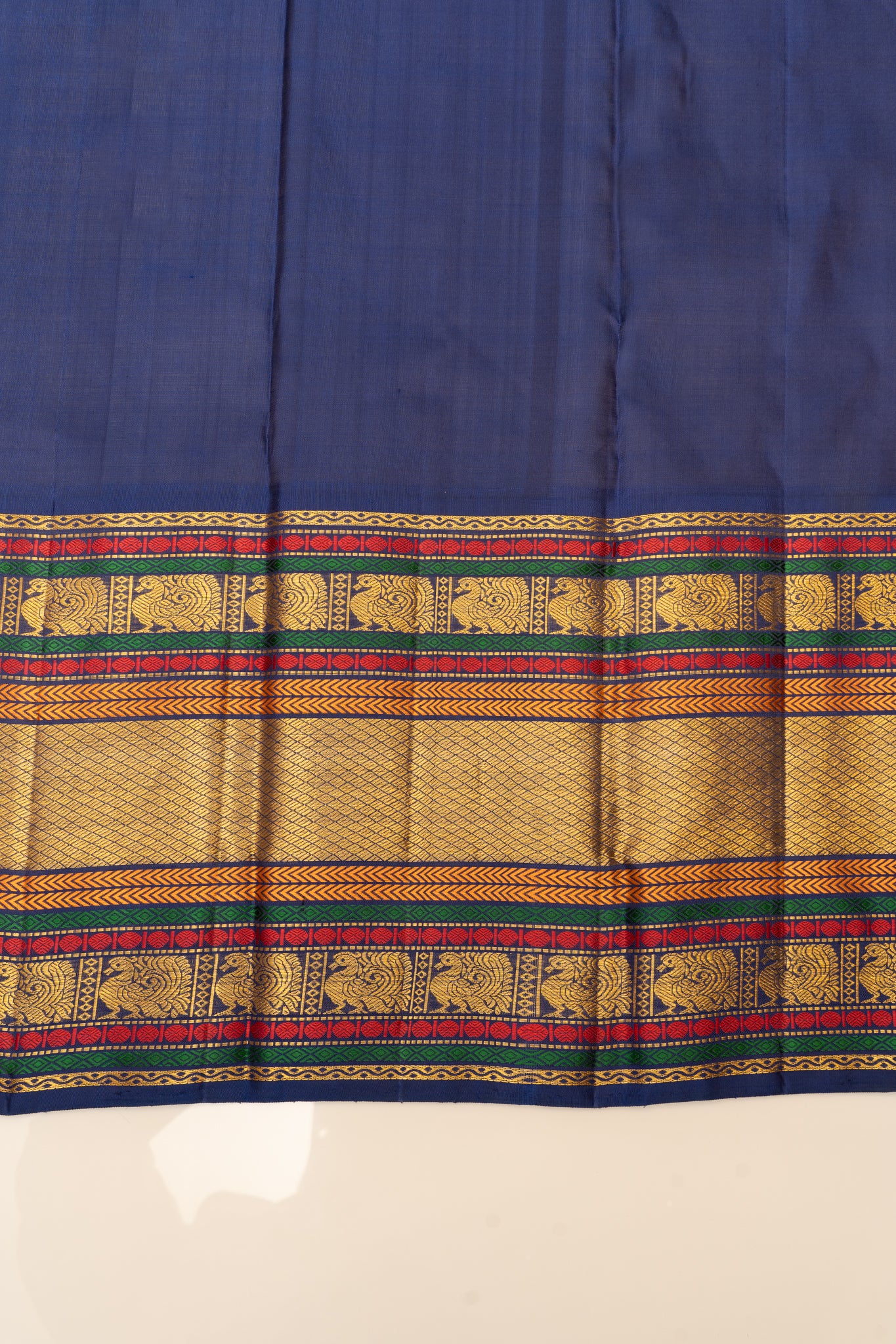 Tuscan pink and blue pure zari Kanchipuram silk saree