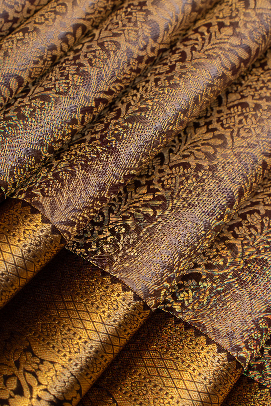 Matte purple brocade pure Kanchipuram silk saree