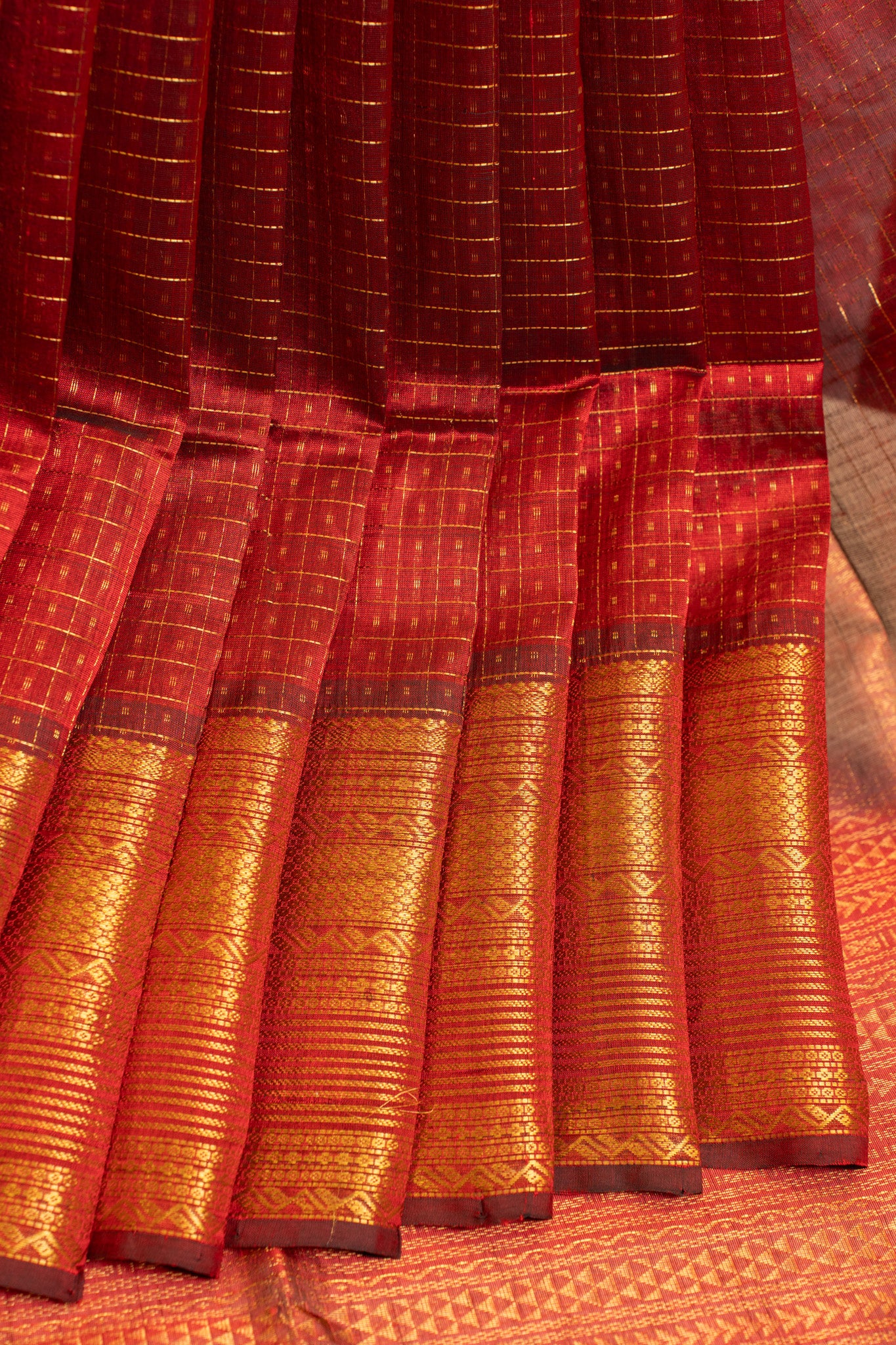 Maroon lakshadeepam pure silk cotton saree