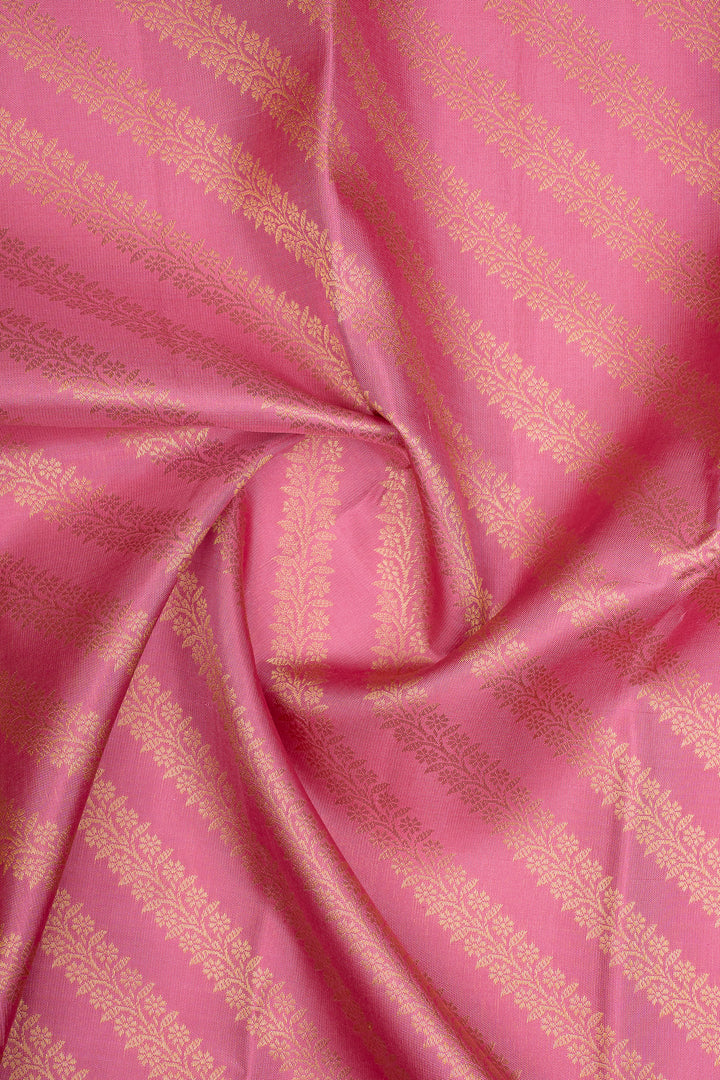 Baby Pink Leheriya Pure Kanchipuram Silk Saree