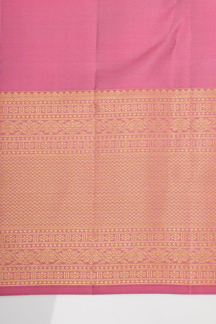 Baby Pink Leheriya Pure Kanchipuram Silk Saree