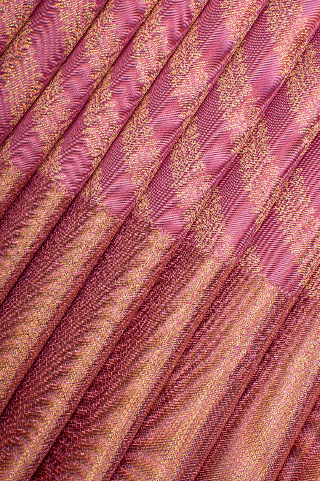 Baby Pink Leheriya Pure Kanchipuram Silk Saree
