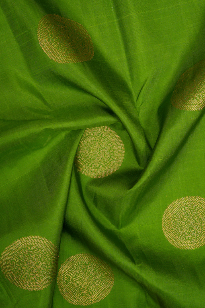 Sampanga green and jamun rettai pettu pure kanchipuram silk saree