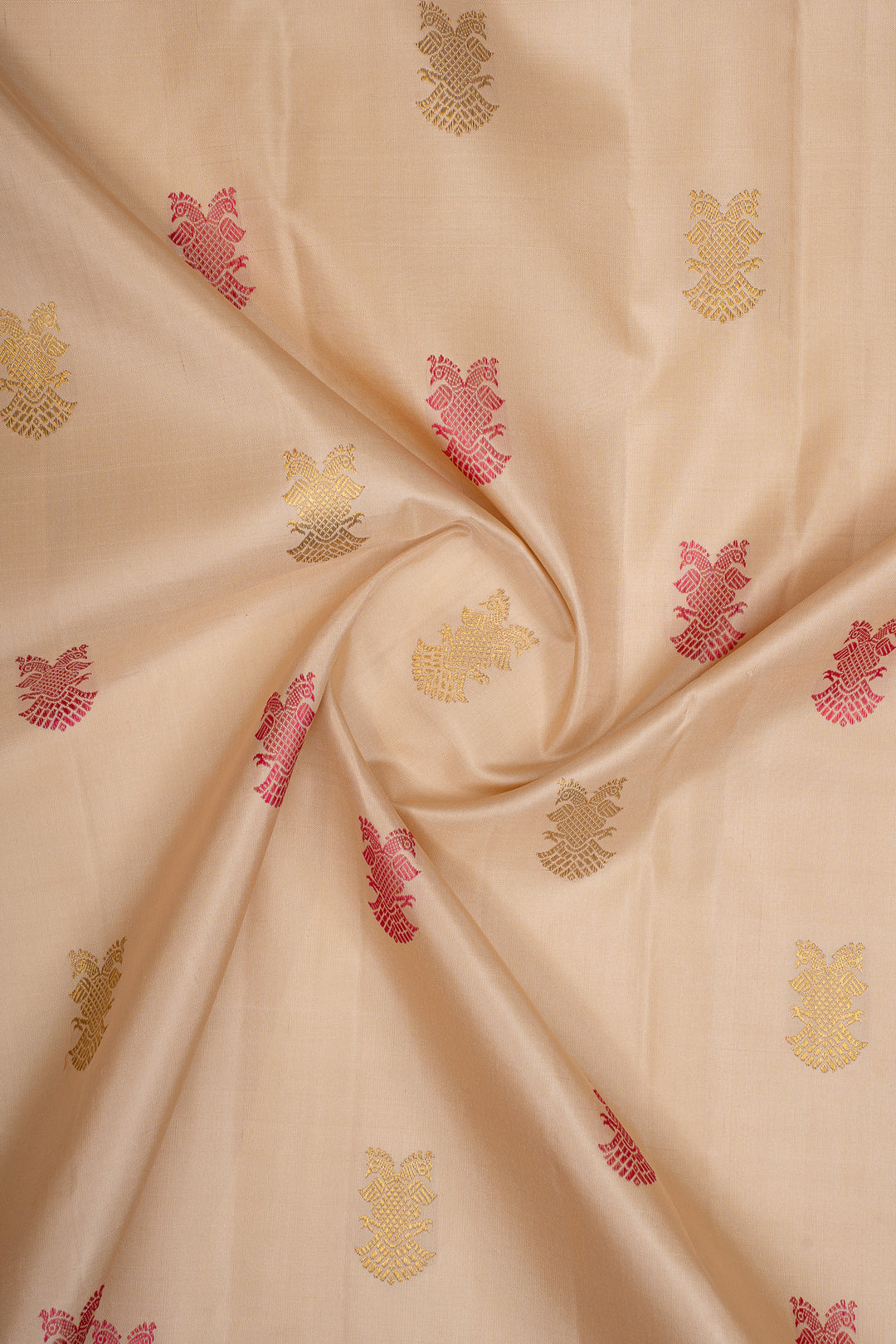Pearl white Iruthalaipakshi  Pure Kanchipuram Silk Saree