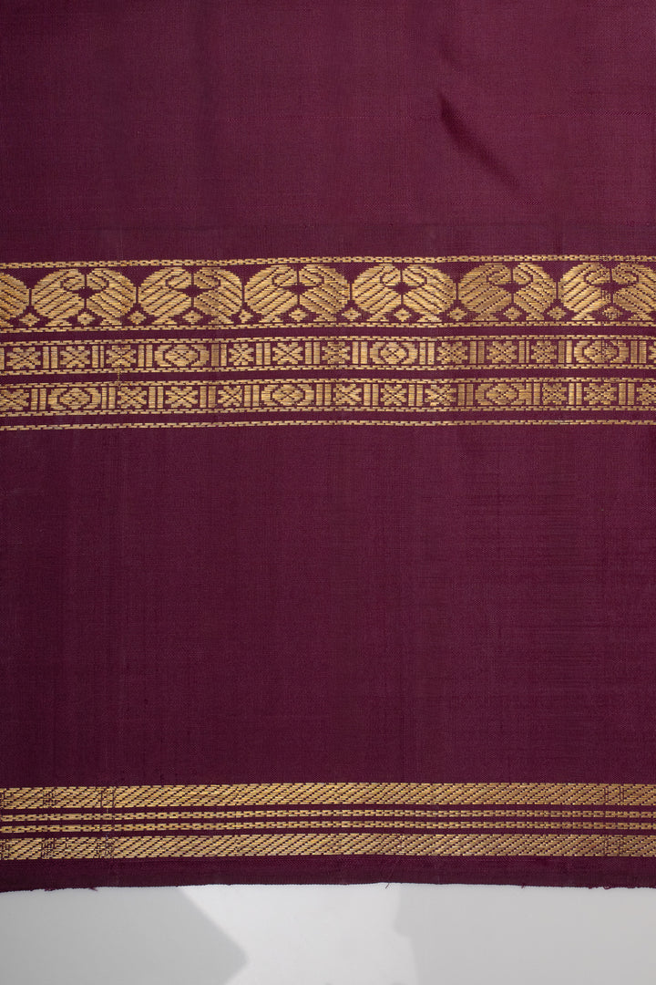Sampanga green and jamun rettai pettu pure kanchipuram silk saree