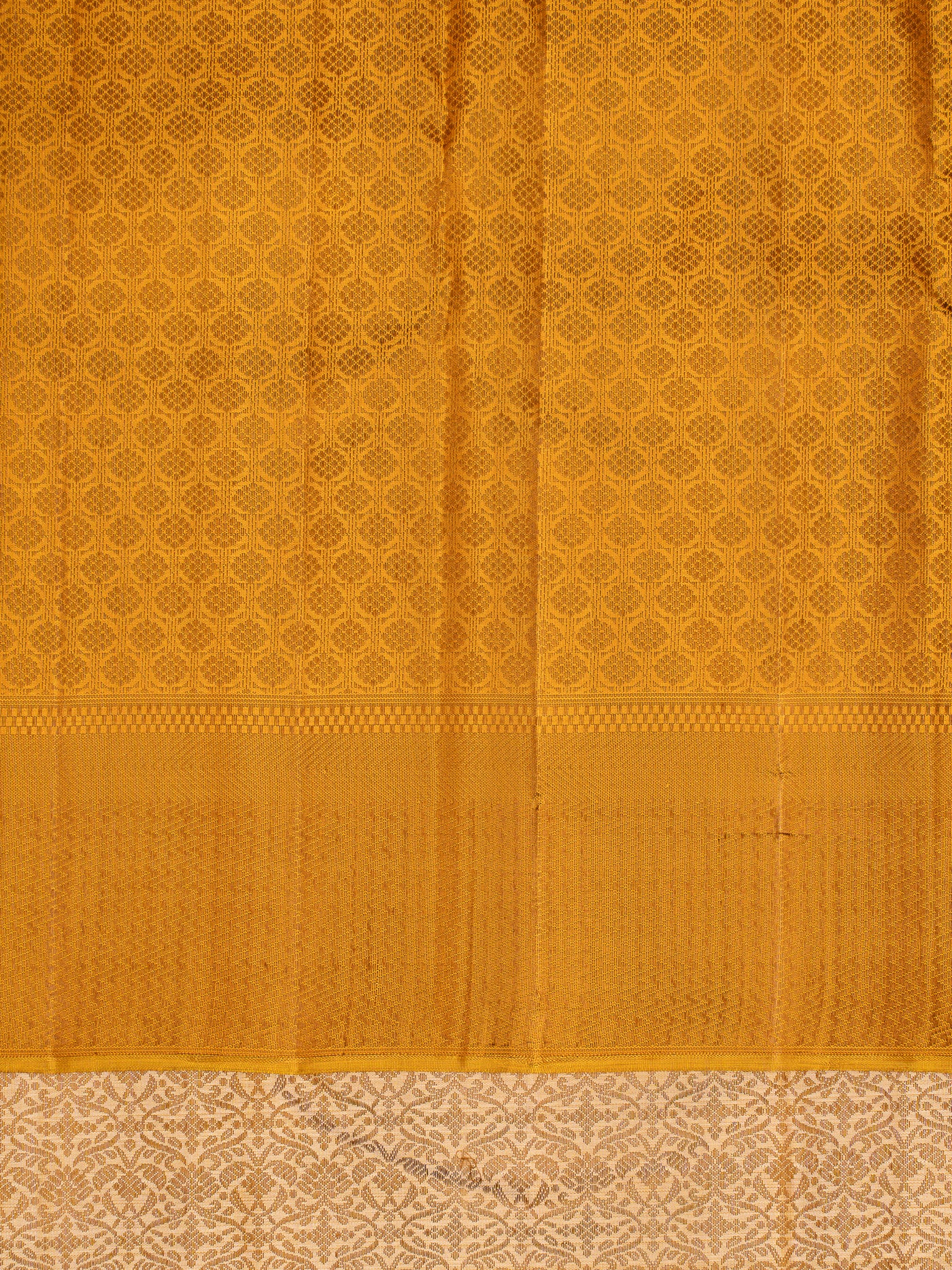 Khaki Gold Thread Brocade Pure Kanchipuram Silk Saree