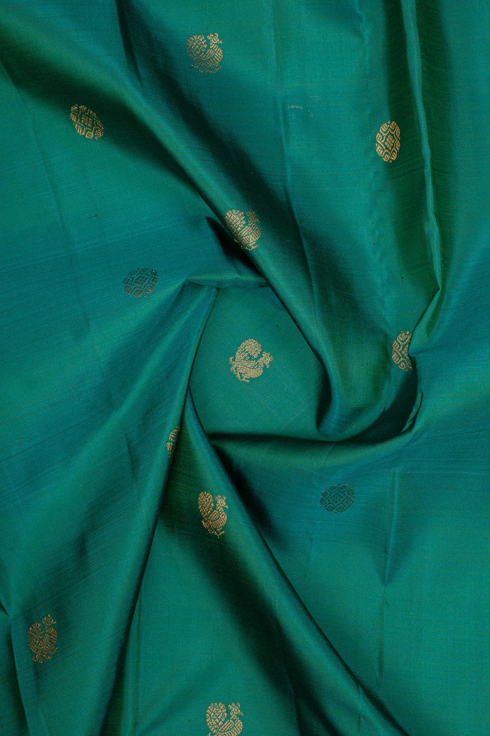 Forest Green Vanasingaram Turning Border Pure Kanchipuram Silk Saree