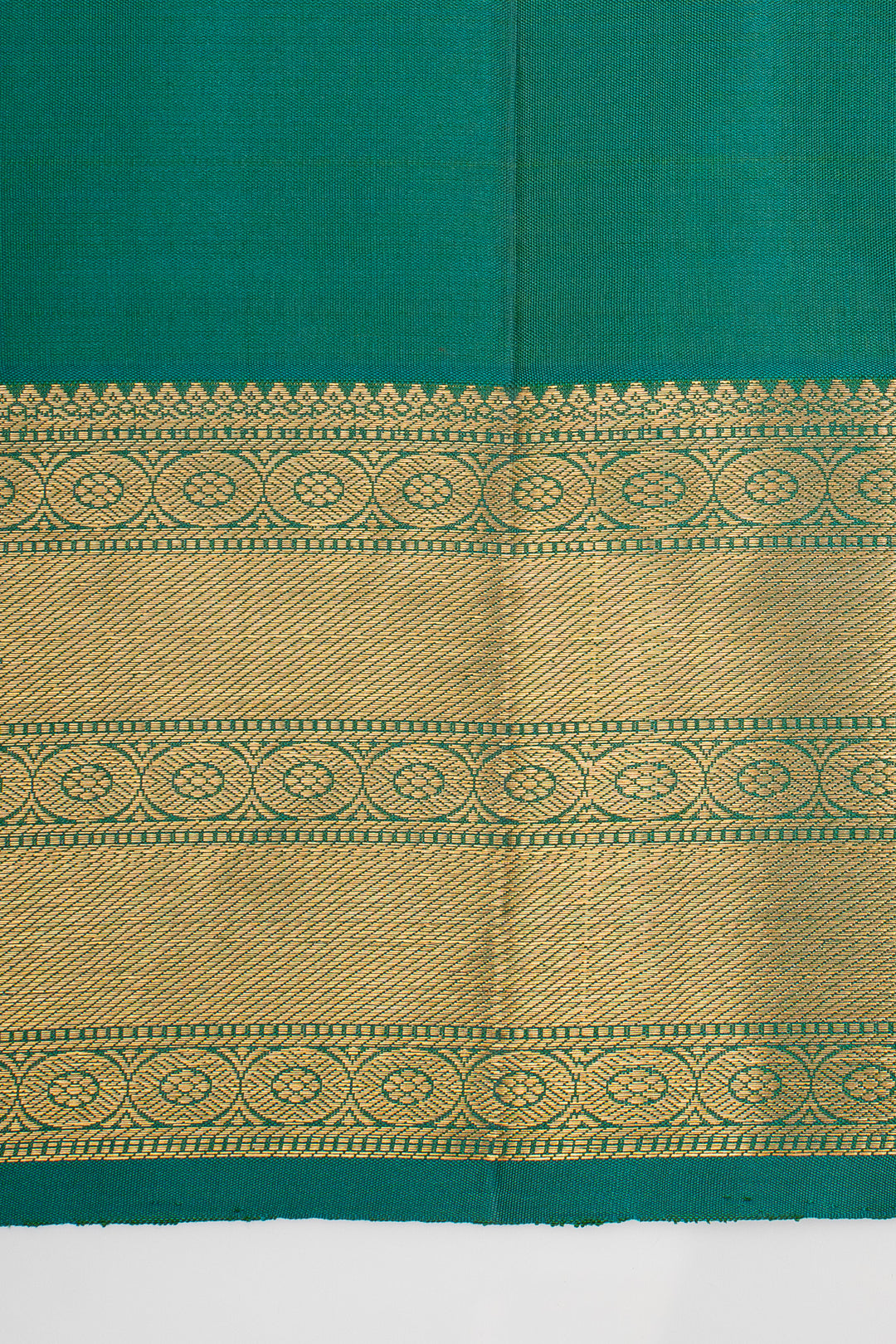 Forest Green Vanasingaram Turning Border Pure Kanchipuram Silk Saree