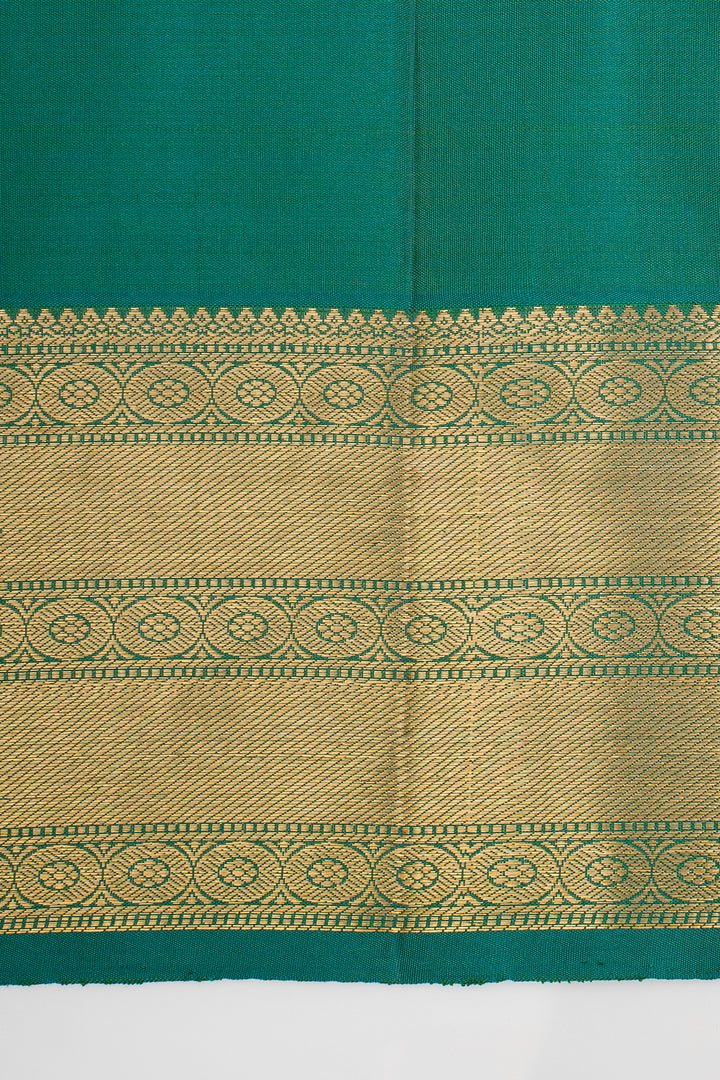 Forest Green Vanasingaram Turning Border Pure Kanchipuram Silk Saree