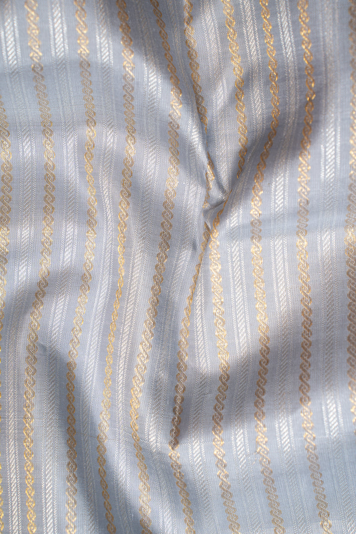 Red and Grey Checks Pure Kanchipuram Silk Saree - Clio Silks