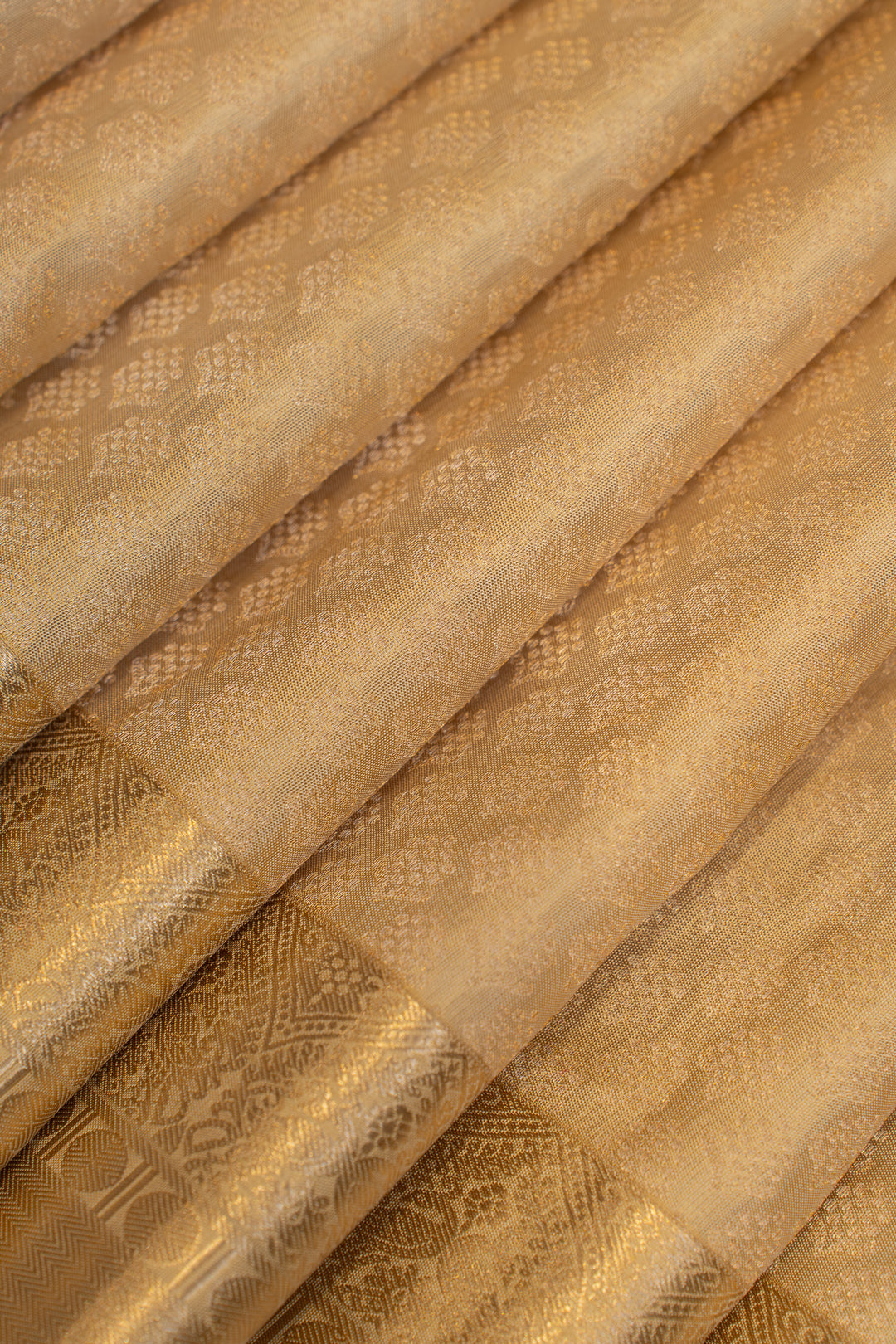 Sandal gold brocade pure Kanchipuram silk saree