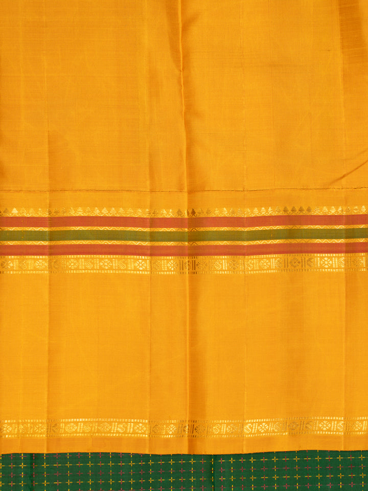 Bottle Green Plus Butta Pure Zari Kanchipuram Silk Saree