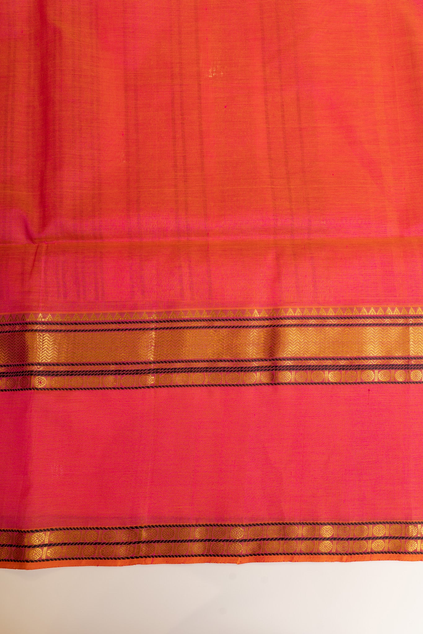 Magenta pink thread checks pure silk cotton saree