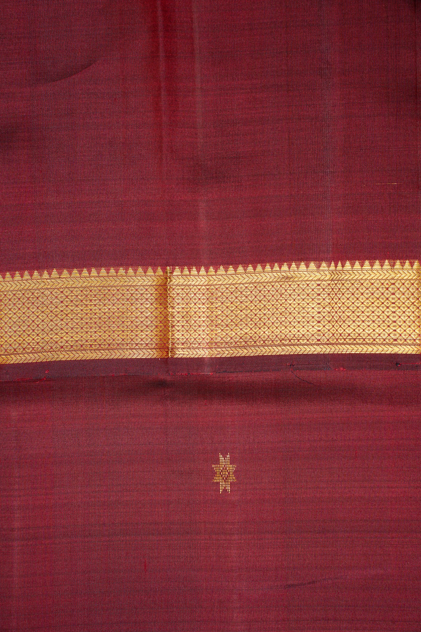 Maroon and Gold Traditional Pure Kanchipuram Silk Saree - Clio Silks