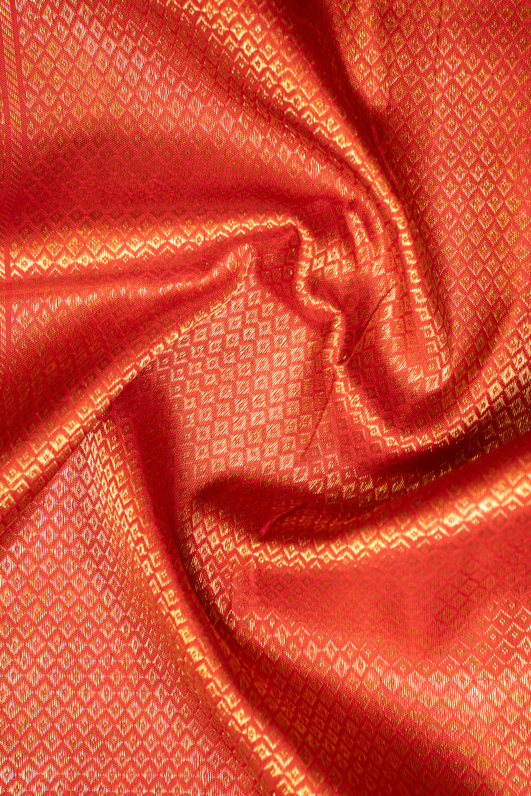 Maroon and Rust Orange Stripes Pure Zari Kanjivaram Silk Saree - Clio Silks