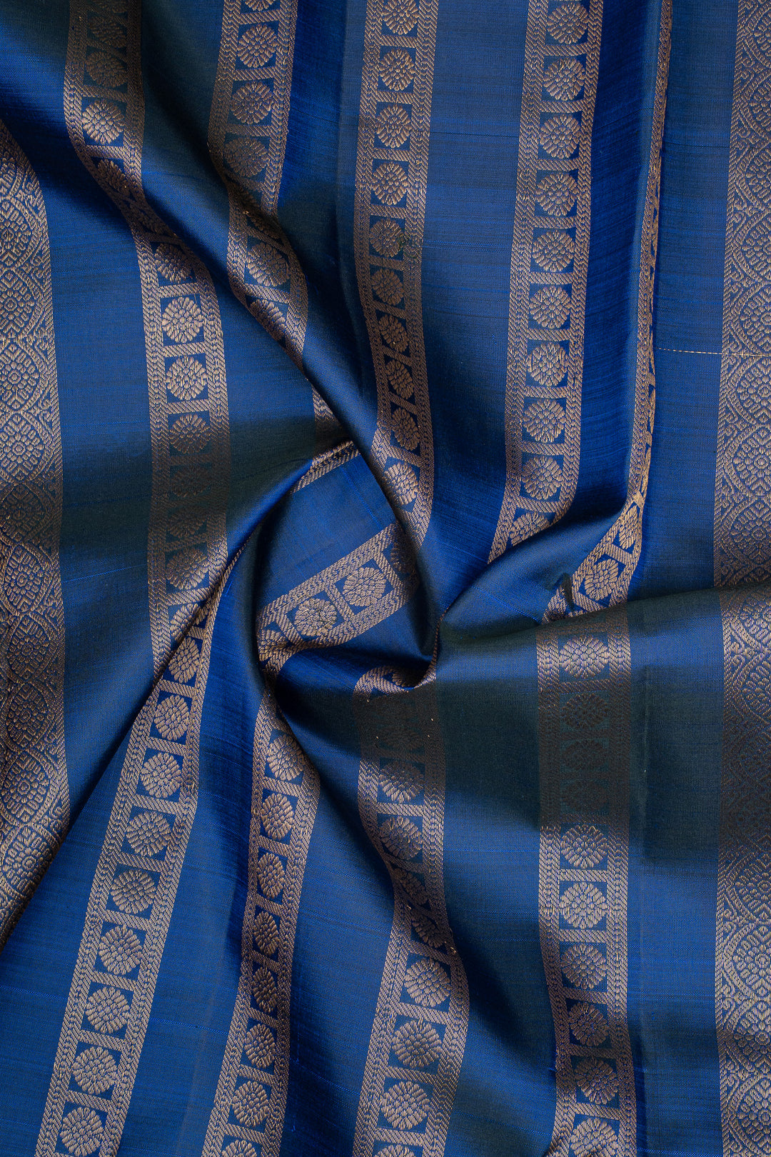 MS Blue Zari Checks Pure Kanchipuram Silk Saree
